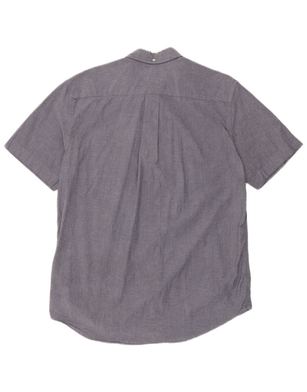Camicia da uomo a maniche corte classica Tommy Hilfiger in cotone blu navy medio