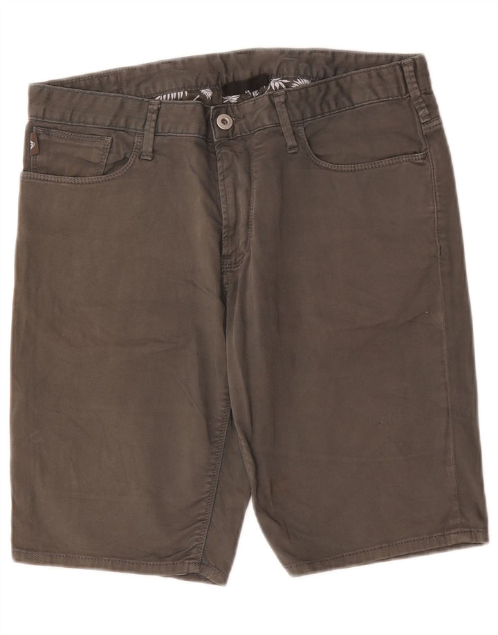 Pantaloncini di jeans da uomo Emporio Armani IT 48 medio W30 cotone grigio