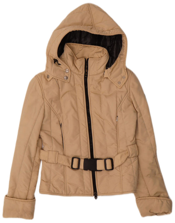 Refrigiwear Giacca imbottita con cappuccio Cruz da donna UK 12 Nylon beige medio