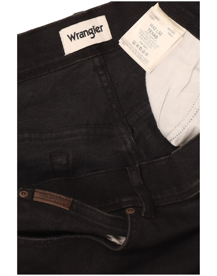 Jeans dritti da uomo Wrangler Texas W42 L32 cotone nero