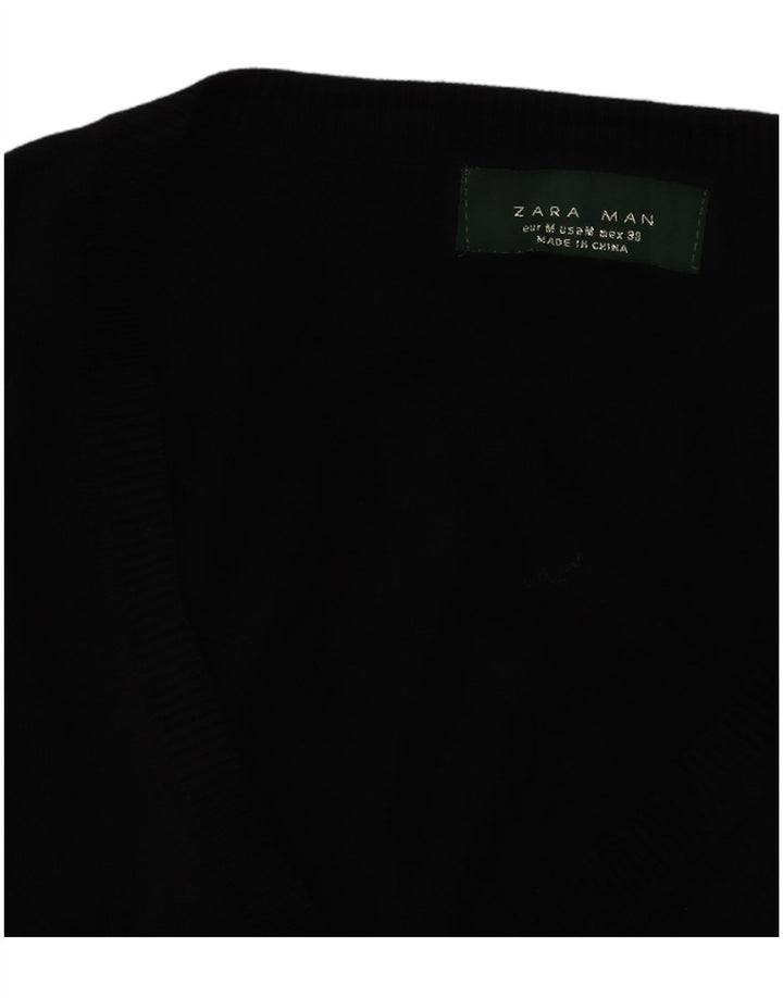 Maglione Zara da uomo con scollo a V nero medio