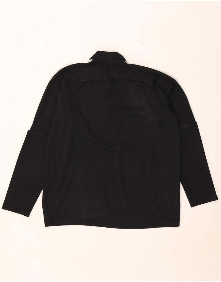 Top Nike da uomo Dri Fit con zip e collo a maniche lunghe, grande, color block nero