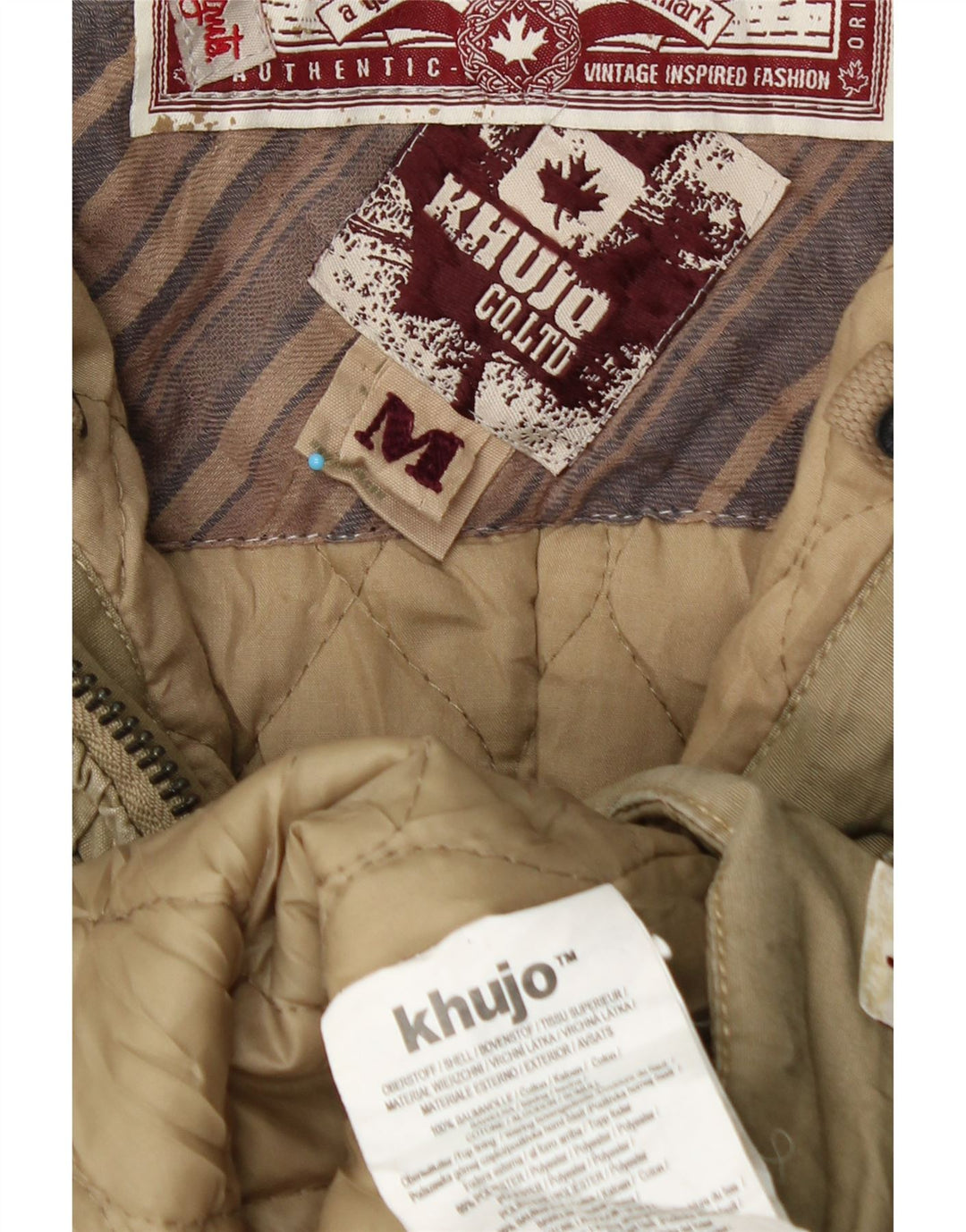 Giacca a vento con cappuccio da donna KHUJO UK 14 Medium Khaki Cotton Winter