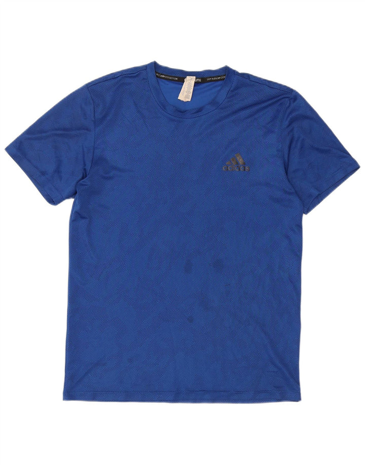T-shirt Adidas Climalite da donna Top piccolo poliestere geometrico blu