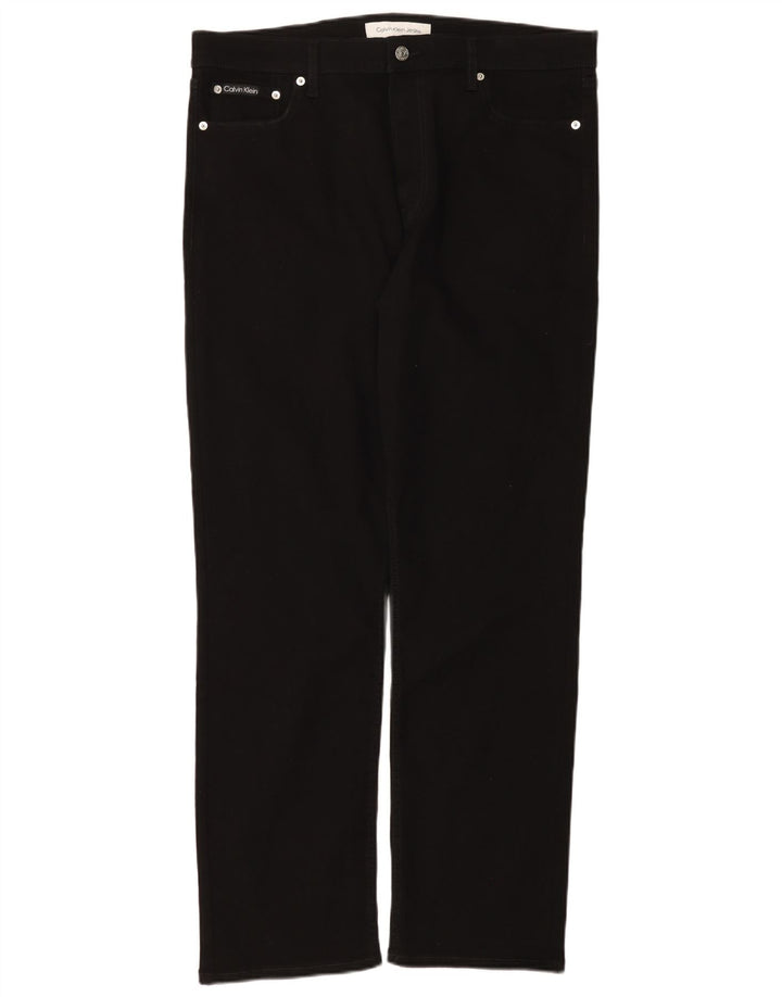 Jeans dritti da uomo Calvin Klein W36 L32 cotone nero