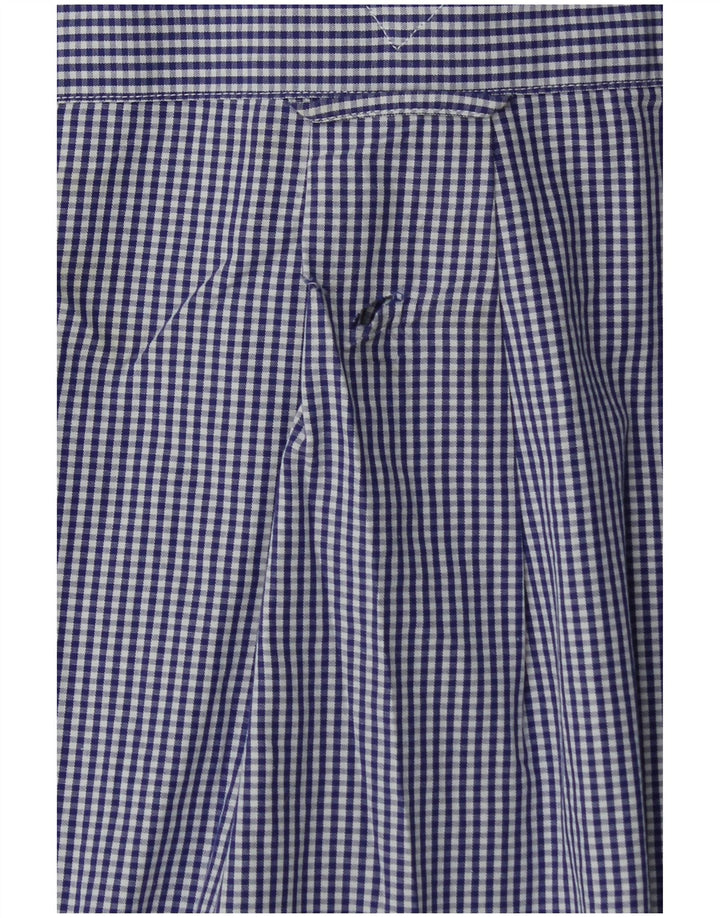 Camicia alta da uomo Tommy Hilfiger taglia 17 XL cotone a quadretti blu