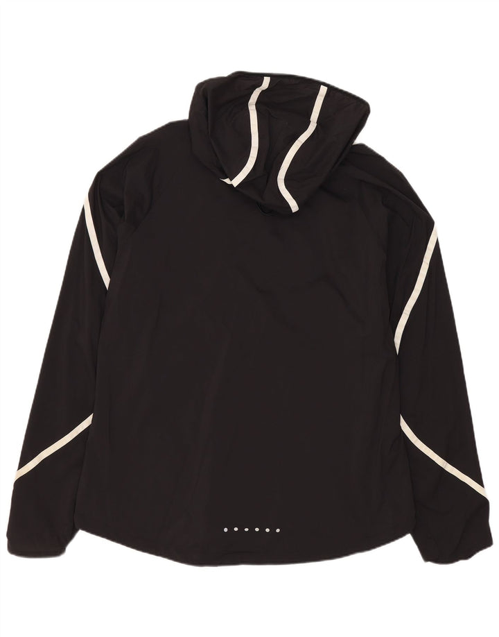 Giacca da ginnastica con cappuccio da donna Nike UK 14 nylon nero medio
