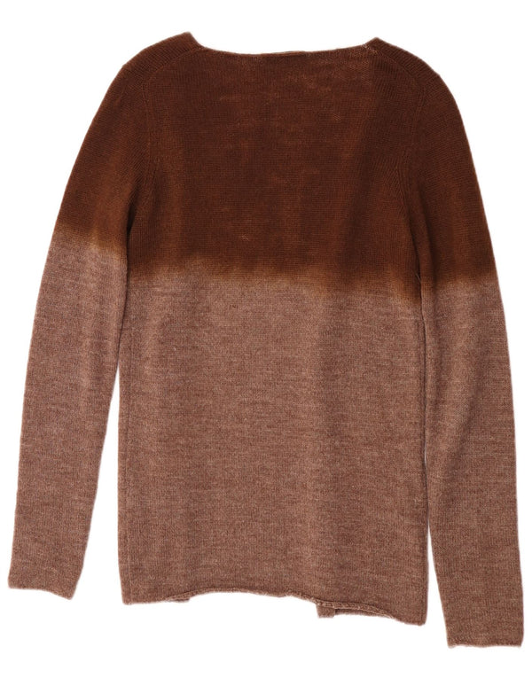 Maglione cardigan da donna Prada IT 42 Lana di alpaca color block marrone medio