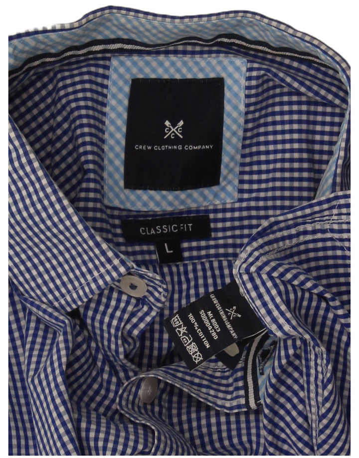 Crew Clothing Camicia da uomo dalla vestibilità classica, grande in cotone a quadretti blu