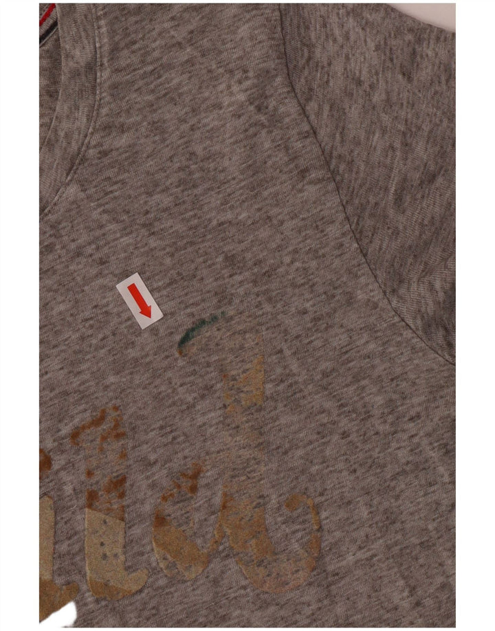 T-shirt grafica da donna Tommy Hilfiger Top UK 12 Poliestere grigio medio