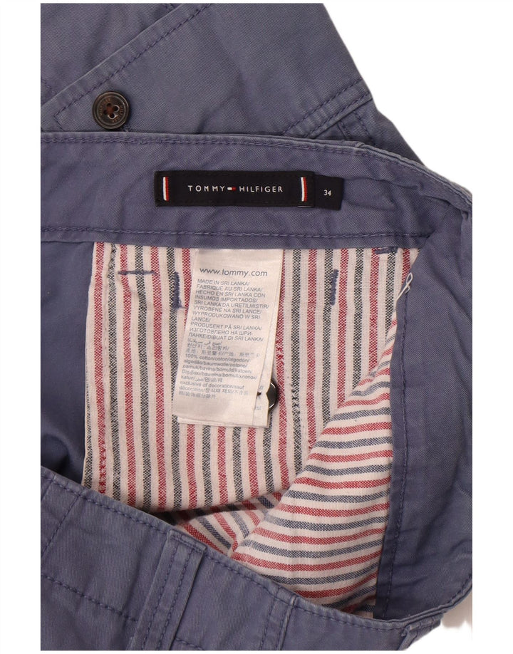 Pantaloncini cargo da uomo Tommy Hilfiger W34 Large in cotone blu navy
