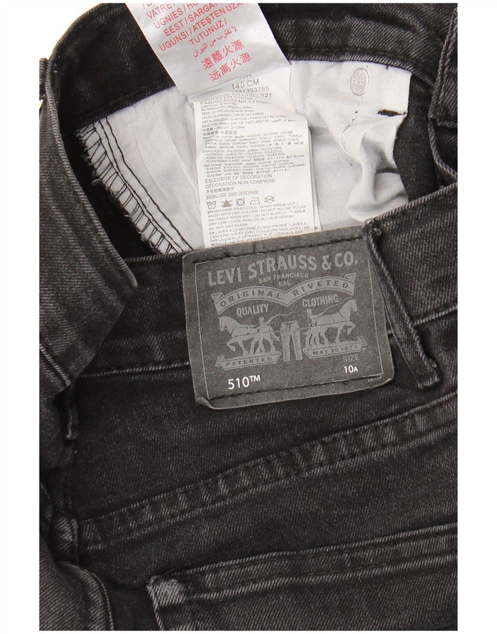 LEVI'S Ragazzi 510 Jeans Skinny 9-10 Anni W26 L27 Cotone Nero