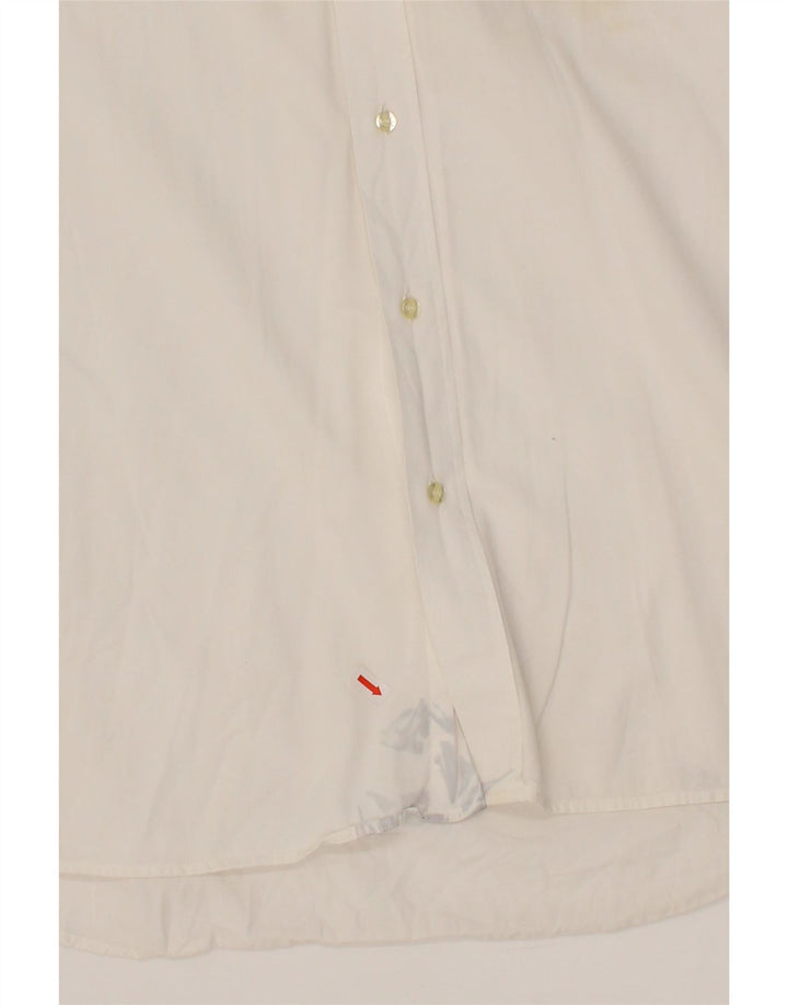 LACOSTE Mens Short Sleeve Shirt Size 43 Large White Cotton Vintage Lacoste and Second-Hand Lacoste from Messina Hembry 