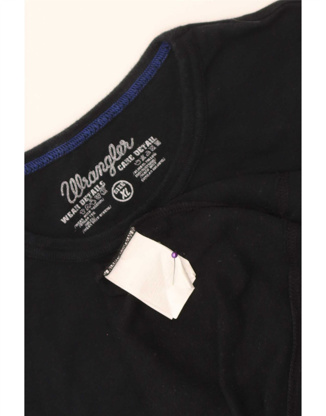 T-shirt da uomo Wrangler Top XL in cotone blu navy