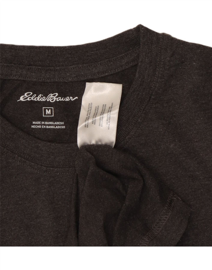 EDDIE BAUER Top da uomo a maniche lunghe in cotone grigio medio