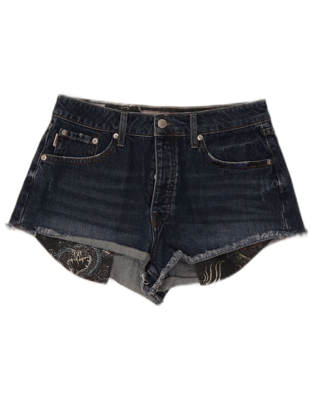 Pantaloncini di jeans da donna Superdry W28 cotone blu navy medio
