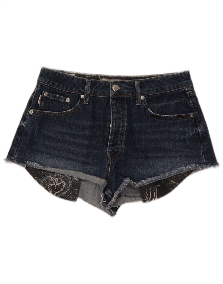 Pantaloncini di jeans da donna Superdry W28 cotone blu navy medio