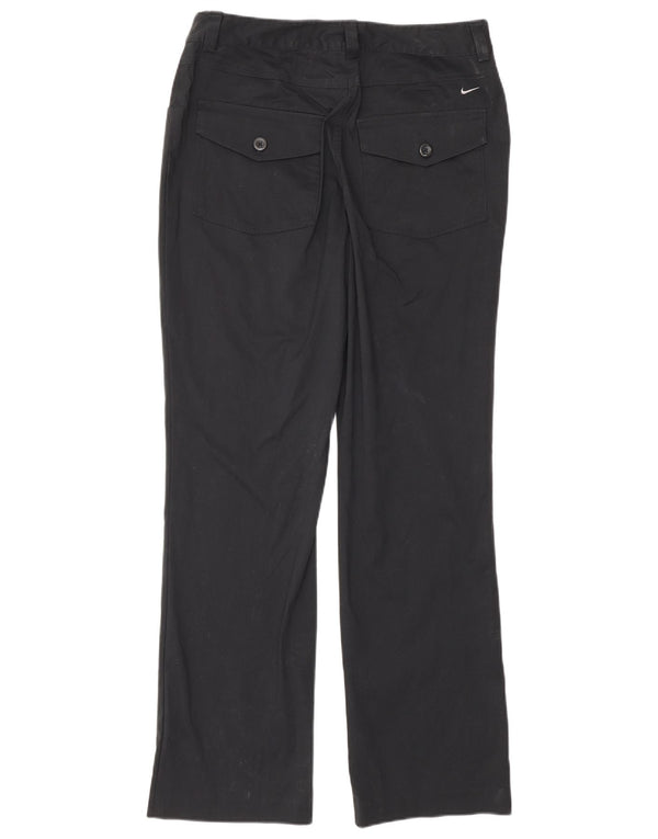 Pantaloni casual dritti da donna Nike UK 10 Small W32 L30 cotone nero