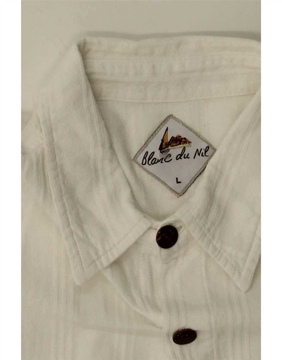 VINTAGE Mens Short Sleeve Shirt Large White Cotton Vintage Vintage and Second-Hand Vintage from Messina Hembry 
