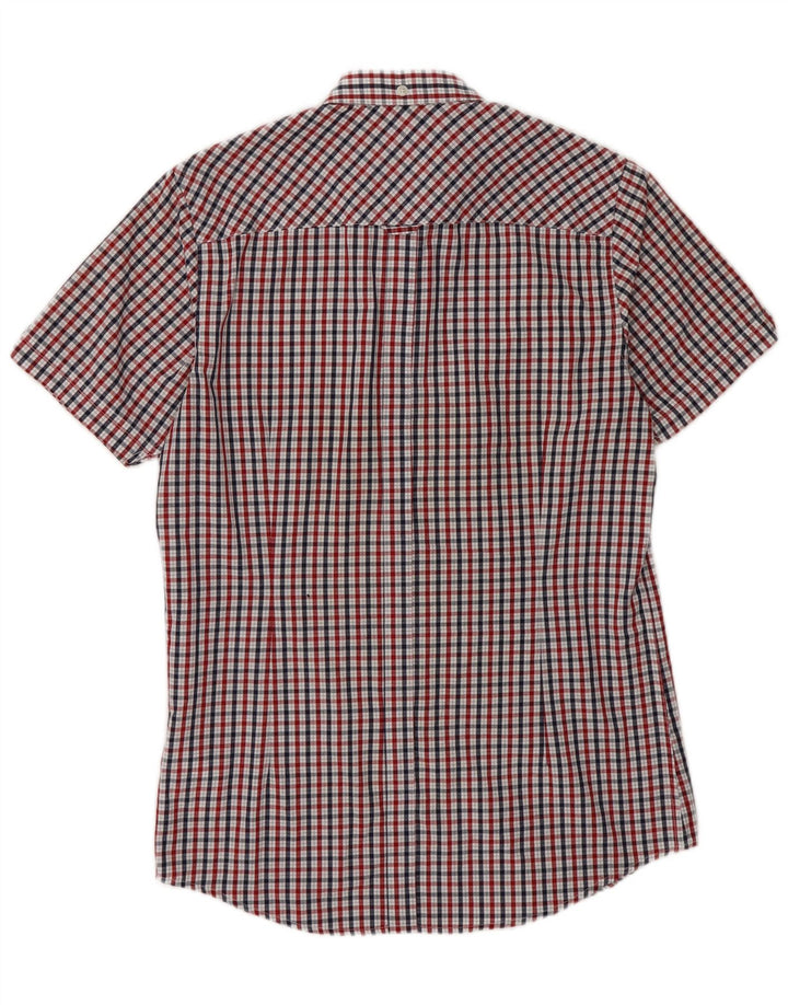 Camicia a maniche corte firmata da uomo Ben Sherman piccolo motivo a quadri multicolore