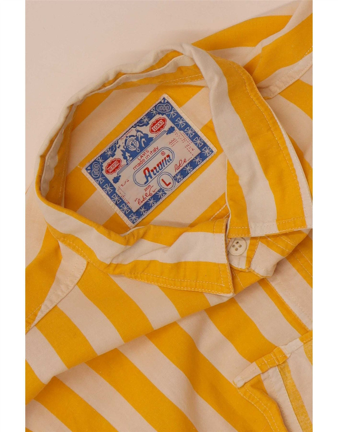 Camicia vintage da uomo a righe larghe gialle
