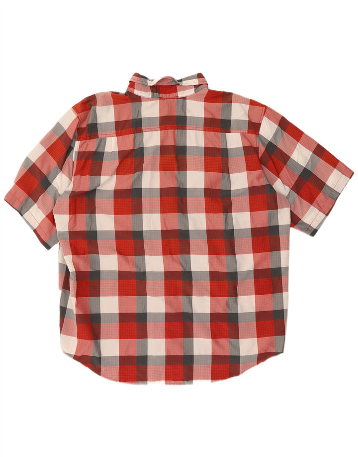 ORVIS Mens Short Sleeve Shirt 2XL Red Check Polyester