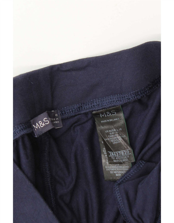 Pantaloni da tuta da donna Marks & Spencer UK 16 Large in viscosa blu navy