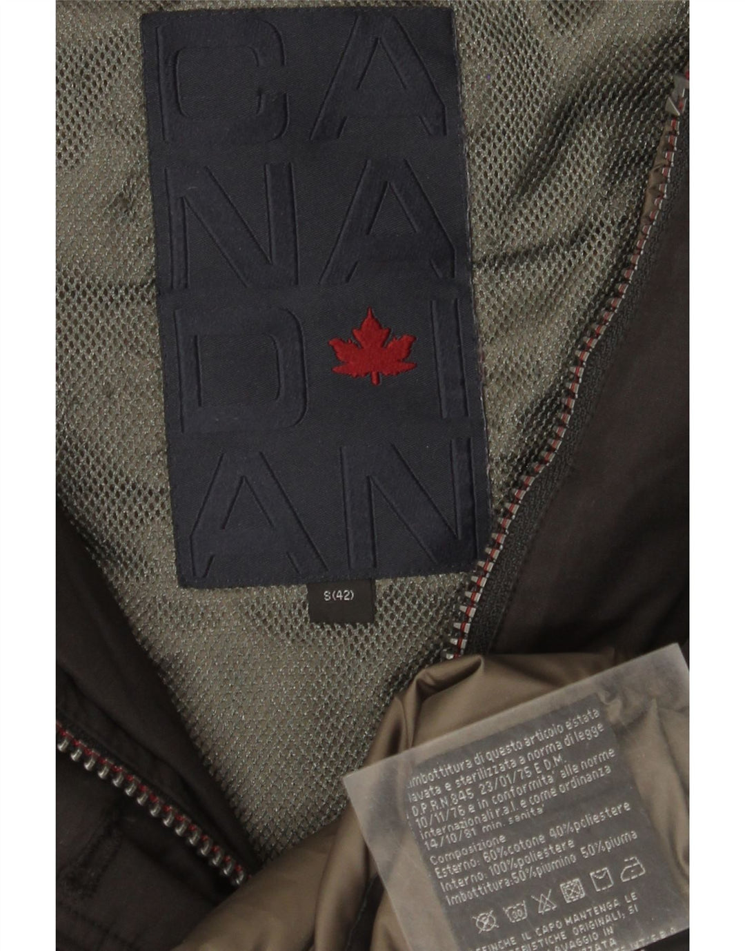 Parka con cappuccio da donna canadese EU 42 cotone nero medio