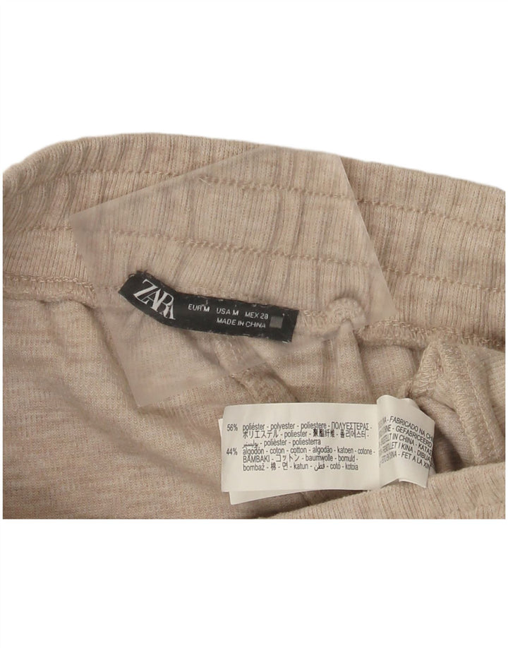 Pantaloni da tuta da donna Zara a gamba larga UK 12 Poliestere beige medio