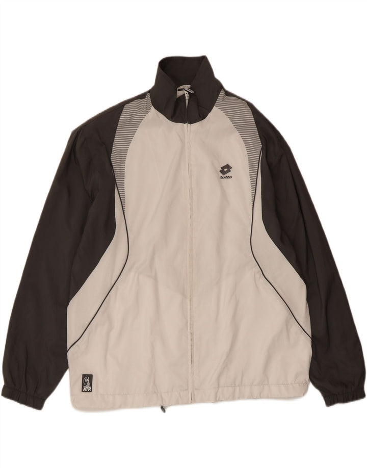 LOTTO Mens Tracksuit Top Jacket XL White Colourblock Polyester Vintage Lotto and Second-Hand Lotto from Messina Hembry 
