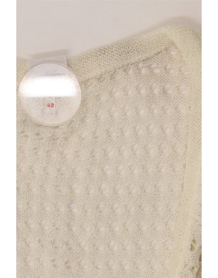 FREYA Womens Sleeveless Cardigan Top IT 42 Medium White Polyacrylic Vintage Freya and Second-Hand Freya from Messina Hembry 