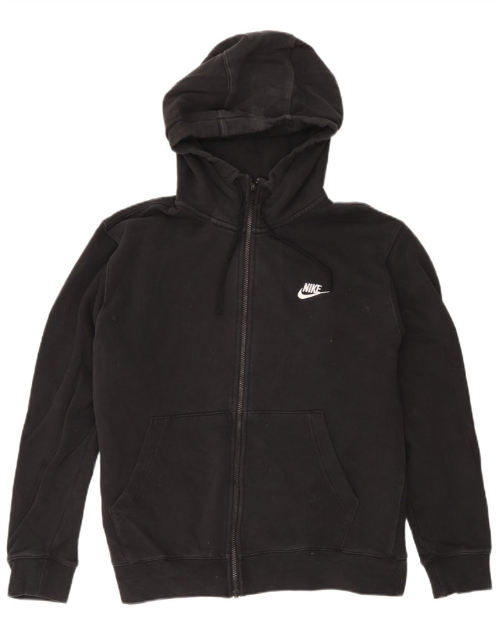 Felpa con cappuccio e zip Nike da uomo, grande, in cotone nero