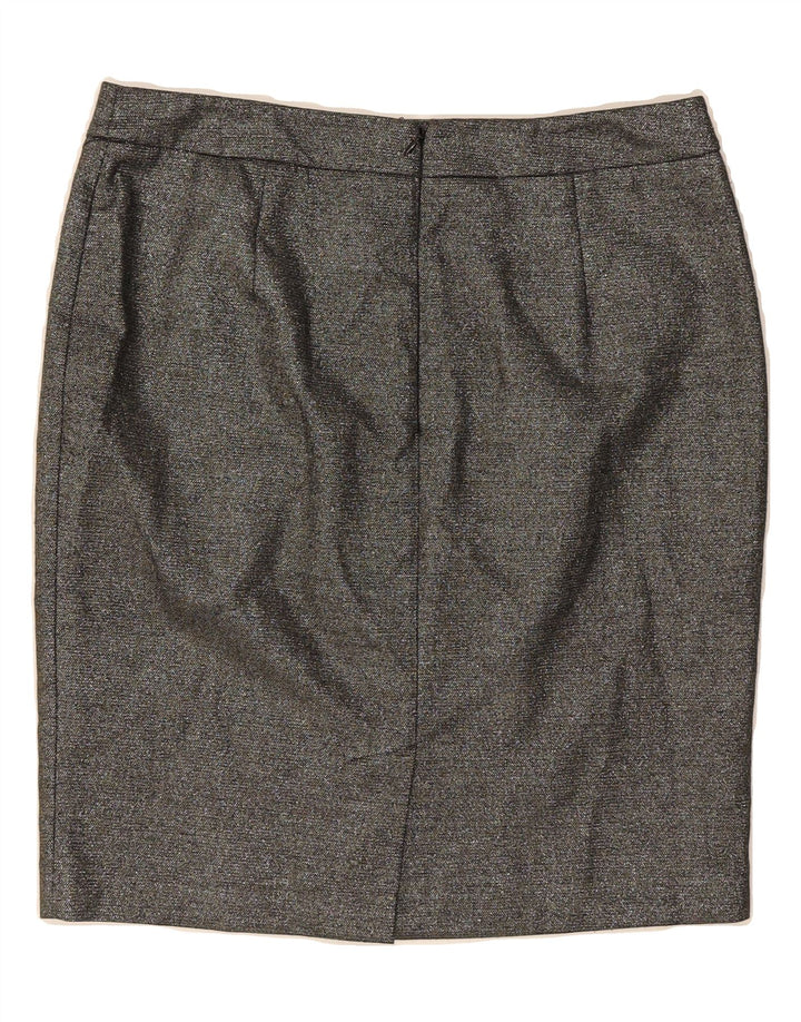 TOMMY HILFIGER Womens Pencil Skirt US 12 Large W34  Silver Polyester Vintage Tommy Hilfiger and Second-Hand Tommy Hilfiger from Messina Hembry 