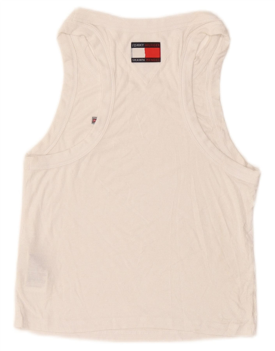 Top corto da donna Tommy Hilfiger UK 12 medio bianco modal