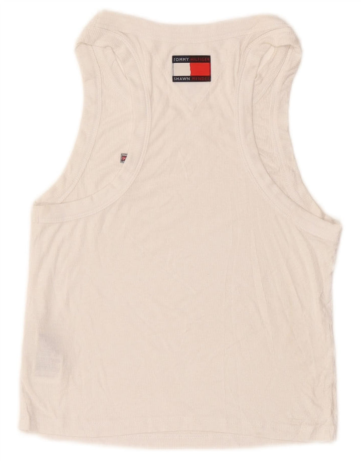 Top corto da donna Tommy Hilfiger UK 12 medio bianco modal