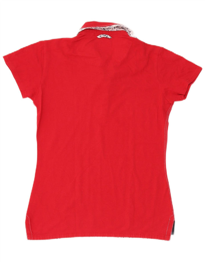 Polo Kappa da donna UK 14 grande rossa in cotone