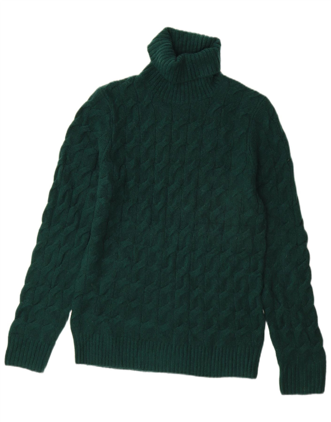 MARKS & SPENCER Maglione maglione a collo alto da donna UK 10 Piccolo acrilico verde