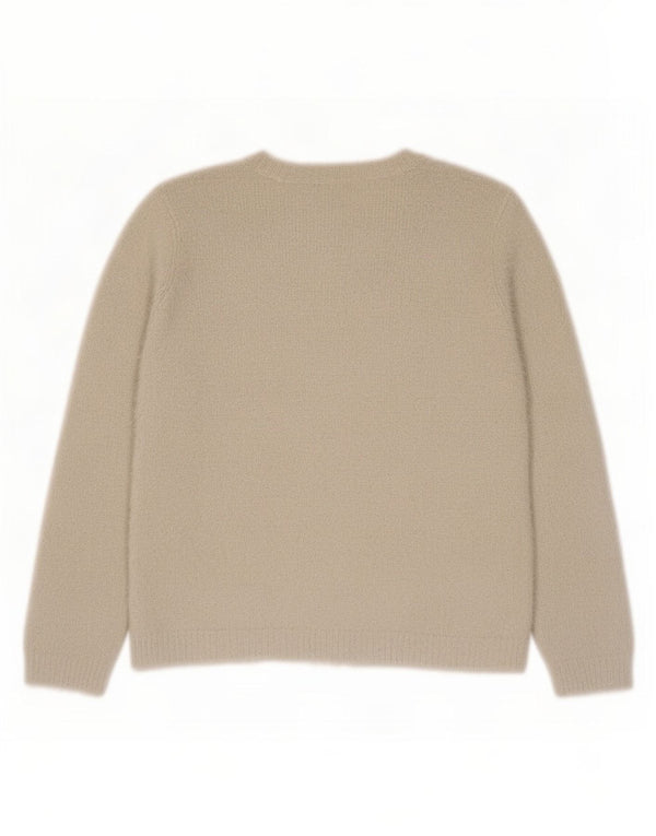 Maglione maglione girocollo con grafica da donna Marks & Spencer UK 18 XL bianco sporco