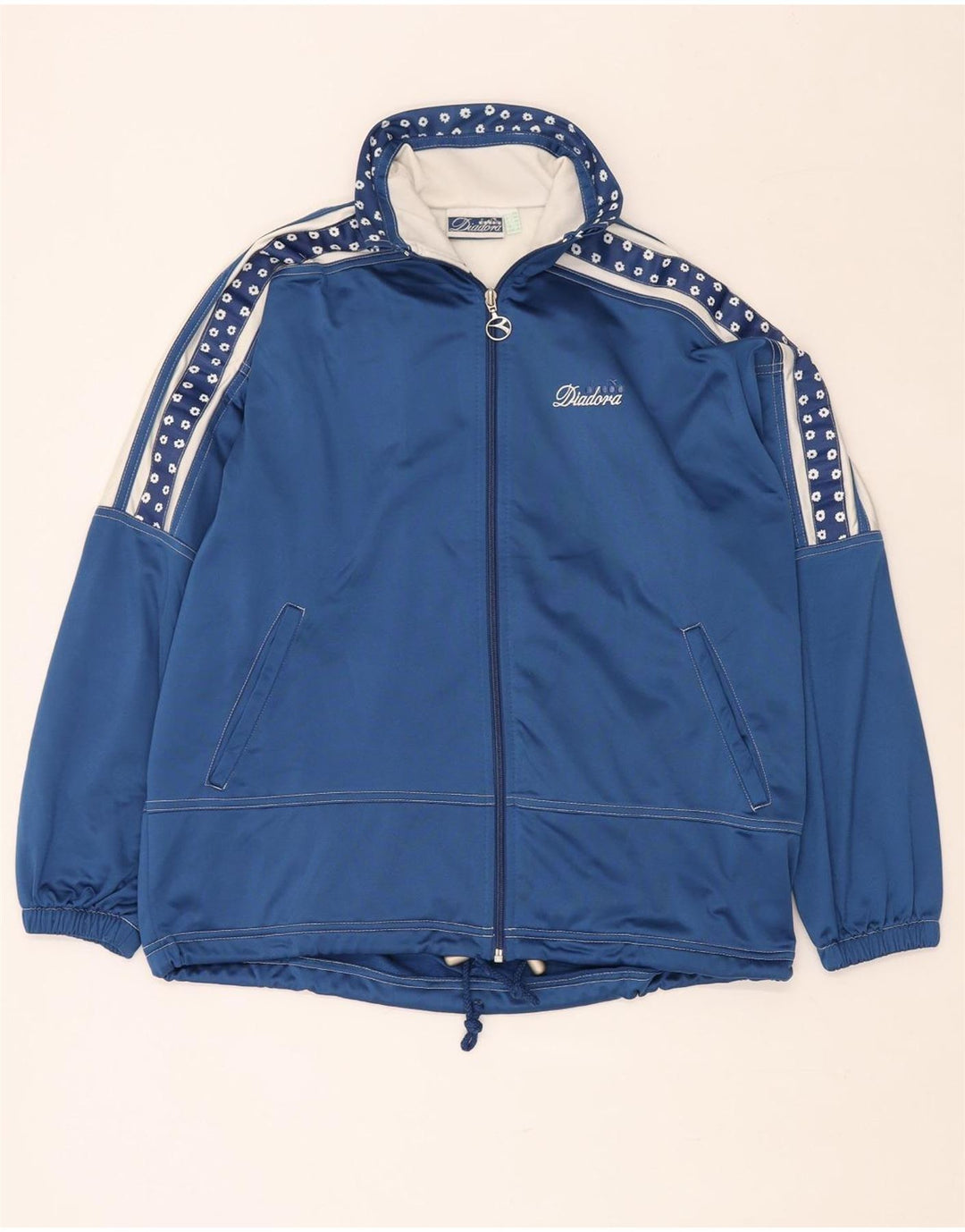 DIADORA Giacca da tuta oversize da donna UK 12 Blu medio floreale