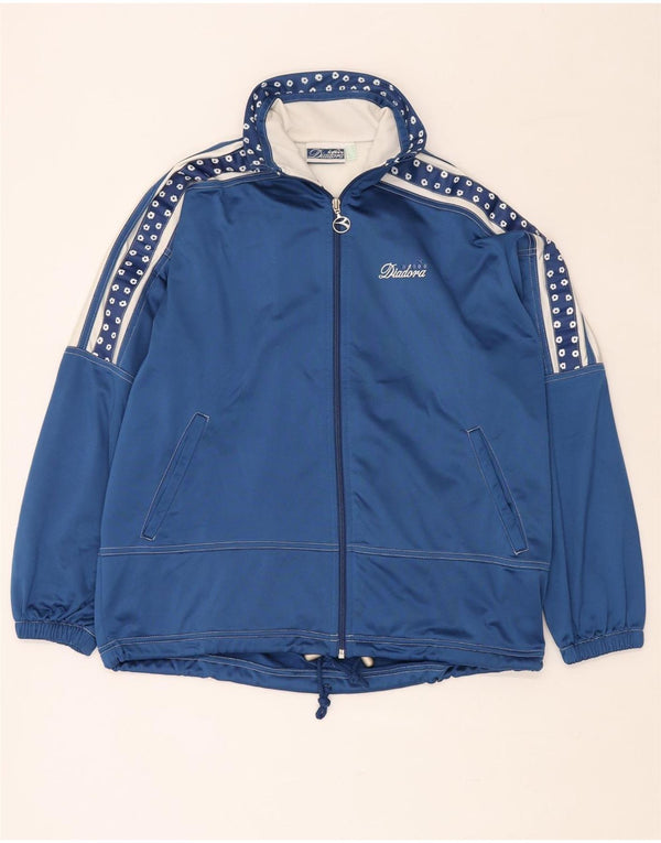 DIADORA Giacca da tuta oversize da donna UK 12 Blu medio floreale