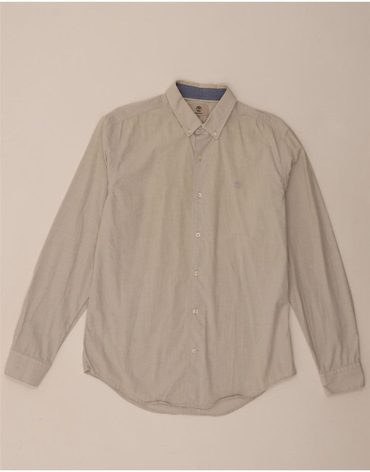 Camicia Timberland da uomo slim fit in cotone grigio medio