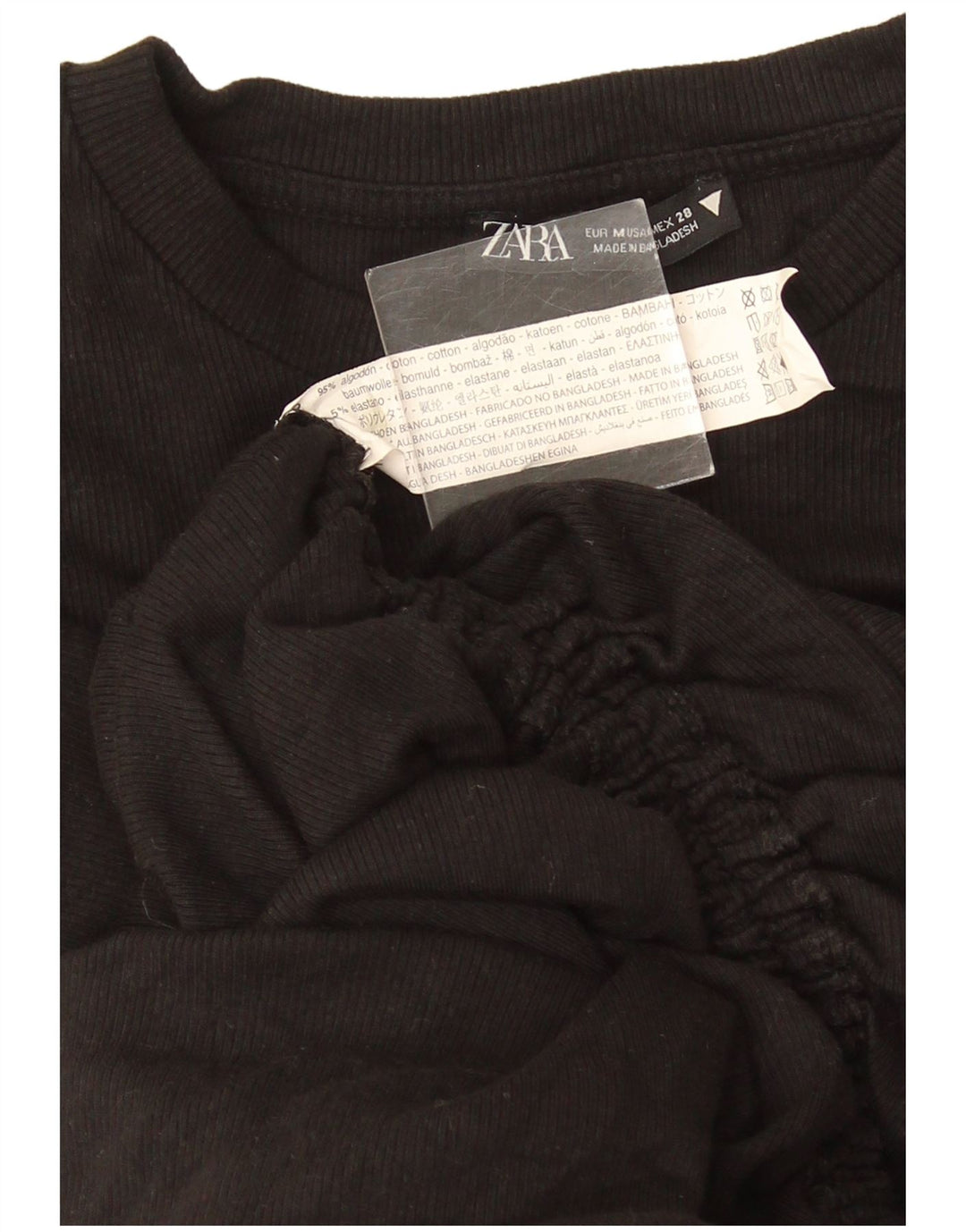 Abito aderente da donna Zara UK 12 cotone nero medio