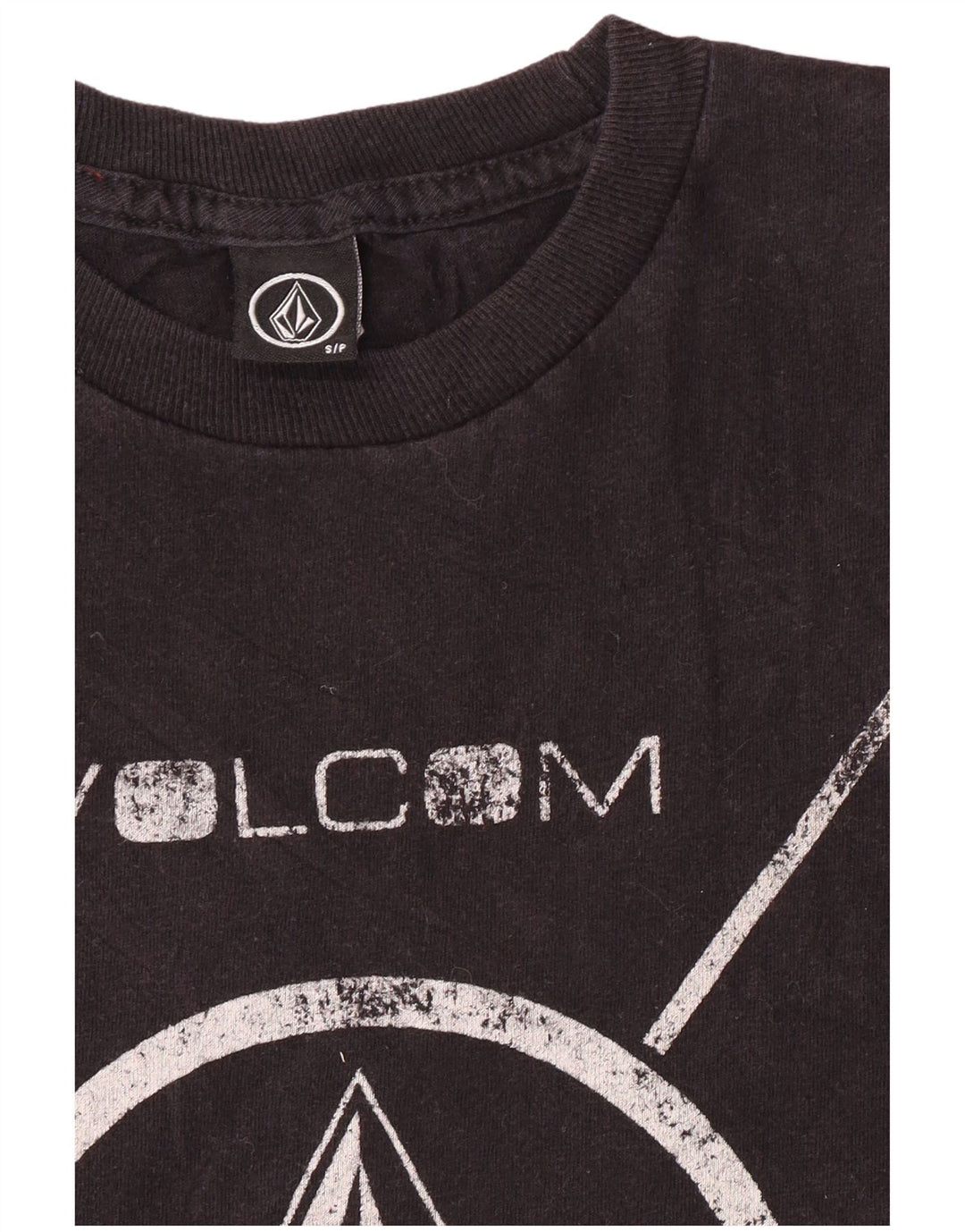 T-shirt grafica da uomo Volcom Top piccola in cotone nero