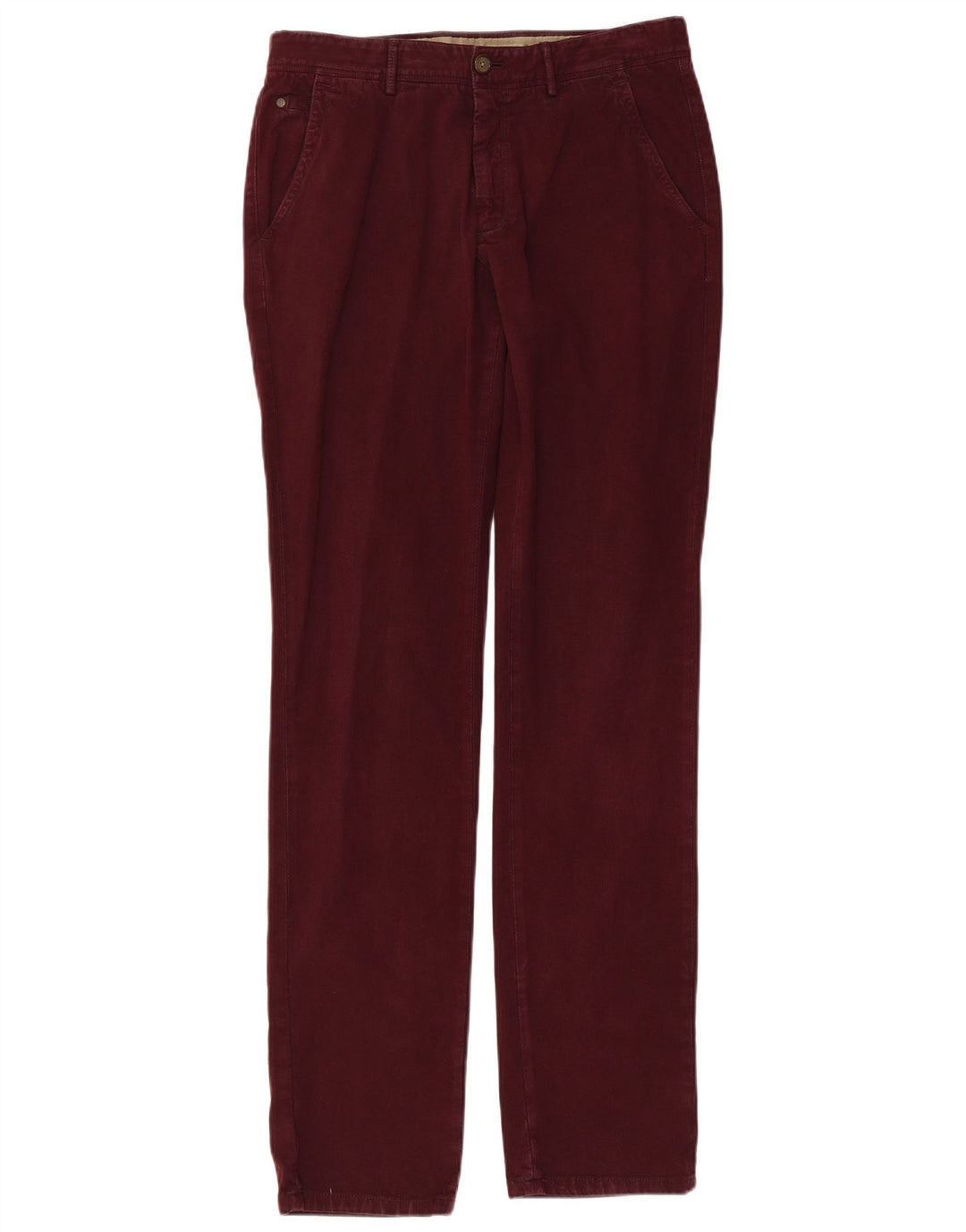 MASSIMO DUTTI Pantaloni chino slim da uomo EU 40 Medio W31 L33 Bordeaux