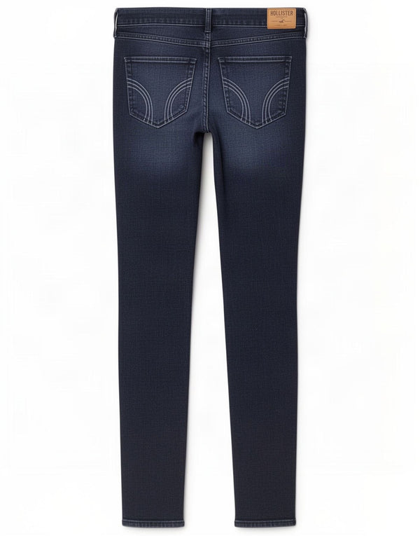Hollister Jeans skinny effetto invecchiato da donna US 10 Large W30 L31 Blu navy