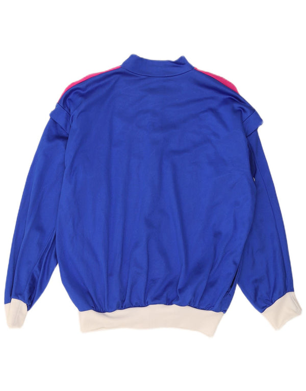 Giacca da tuta da donna DANA UK 14 Large Blue Colourblock anni '80