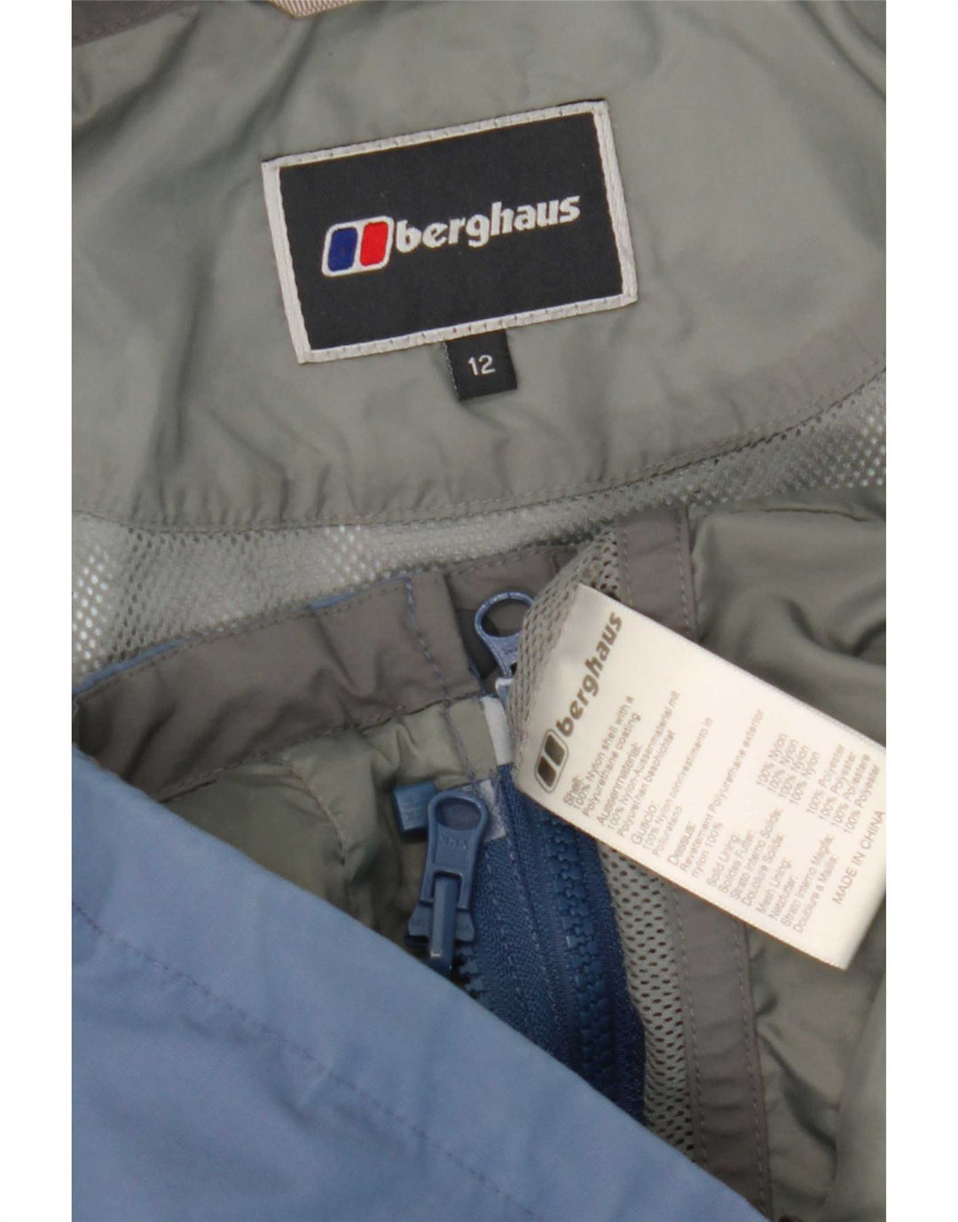 Giacca antipioggia con cappuccio da donna Berghaus UK 12 nylon blu medio