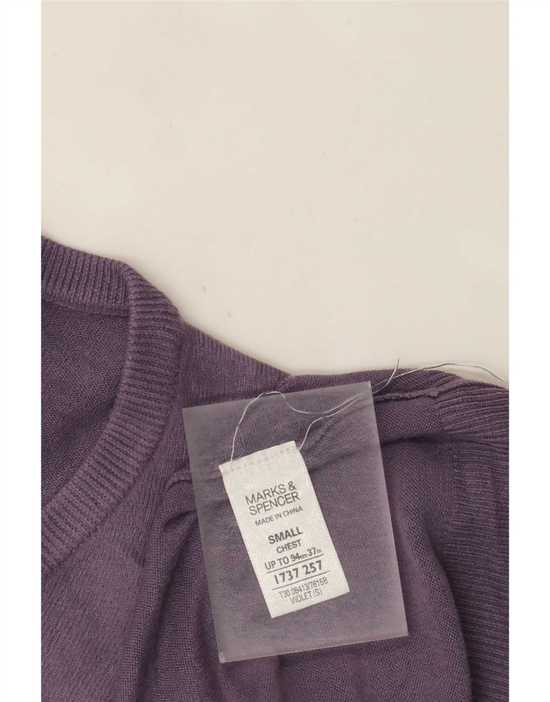 Maglione maglione con scollo a V blu Harbour da uomo Marks & Spencer piccolo viola