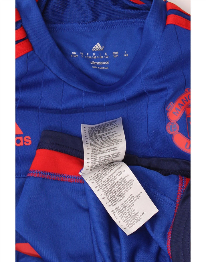 T-shirt grafica ADIDAS da bambino Manchester United 9-10 anni Blu