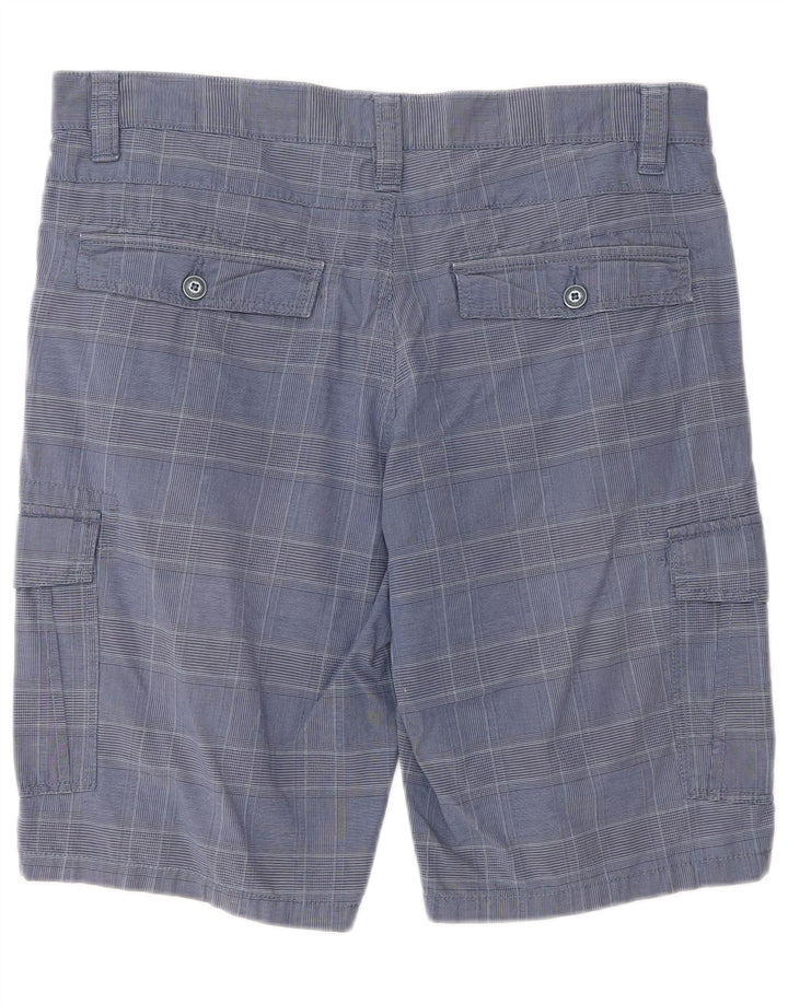 Pantaloncini cargo da uomo lato blu IT 52 XL W36 cotone a quadri blu